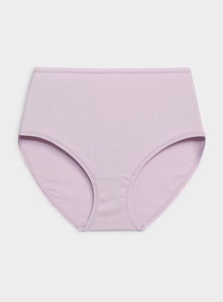 Miiyu Womens Elastic edging high-waist classic Hipster Panties 100% organic cotton