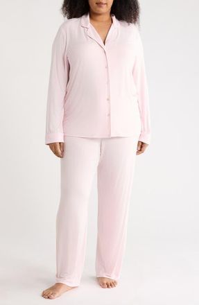Nordstrom Moonlight Eco Knit Pajamas in Pink Cake at Nordstrom, Size 1X