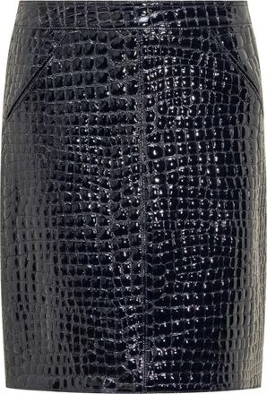 Tom Ford Croc Print Rok - Dames - Leren & Su&egrave;de rokken - Blauw - M - Leer - Rokken