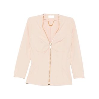 Elisabetta Franchi Gi19566E2 Ea1 Giacca Leggera - - Jackets - Donna - Beige - L