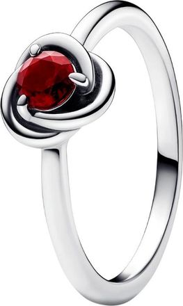 Pandora January Red Eternity Circle Ring, Size 56