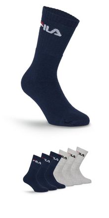 Fila Tennissocken FILA UNISEX CREW TENNIS FULL TERRY SOCKS, Damen, Gr. 43-46, navy, grau, Baumwollmischung, elastisch, Socken Tennissocken, Sportsocken, fl