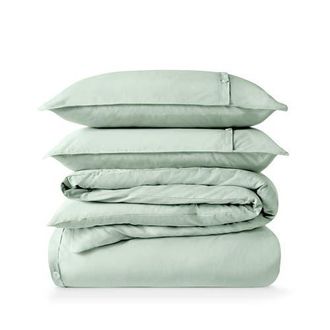 Bare Home 100% Organic Cotton Percale Duvet Cover and Sham Set in Willow at Nordstrom, Size California King