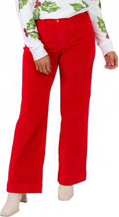 Judy Blue High Waisted Wide Leg Corduroy Trouser In Ruby