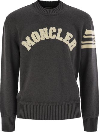 Moncler Wool Jumper With Embroidered Monogram