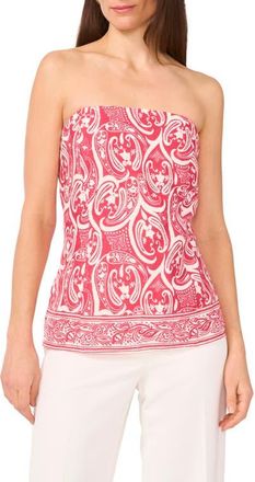 1.State Date Paisley Print Strapless Top in Magenta at Nordstrom, Size Xx-Large