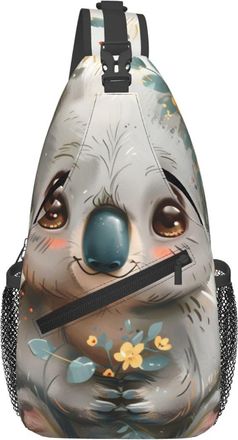Generic Flower Gray Koala Sling Bag Adjustable Cross Body Bag Trendy Fanny Pack For Casual Shopping Women