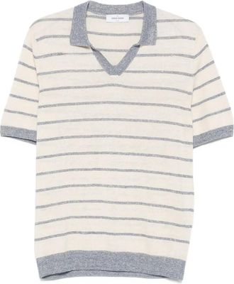 Gran Sasso T-shirt con scollo a V in lino - Toni neutri