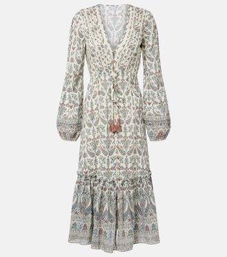 Veronica Beard Vani paisley ruffled midi dress