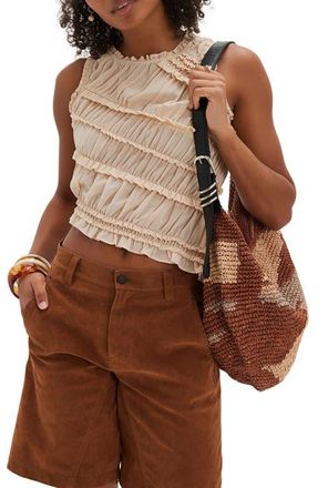 Free People Pink Sands Smocked Asymmetric Tank at Nordstrom, Size X-Large