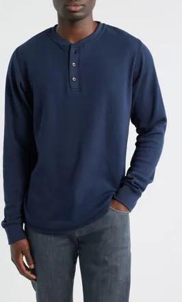 James Campbell Calico Waffle Stitch Henley in Midnight Heather at Nordstrom, Size Xx-Large