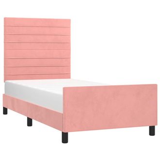 vidaXL Estructura De Cama Sin Colch&oacute;n Terciopelo Rosa 100x200 Cm Vidaxl