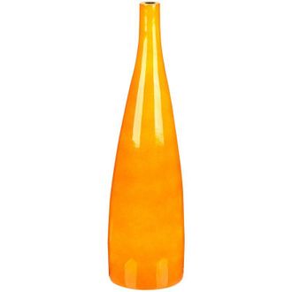 Beliani Florero De Terracota Naranja 50 Cm Forma De Botella Sala De Estar Sabadell