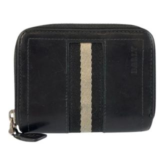 Bally Pre-owned Leren Munt- en Kaarthouder - Heren - Pre-owned - Zwart - Maat: ONE Size Leer
