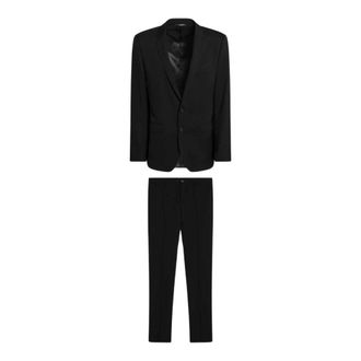 Dolce & Gabbana Single Breasted Suits, male, Black, M, Black Single-Breasted Suit