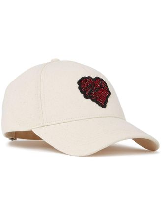 Karl Lagerfeld K/Heart cap - women - Cotton/Recycled Cotton - One Size - Neutrals