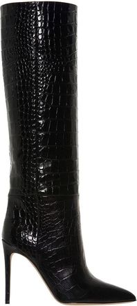 PARIS TEXAS Crocodile print boots in black