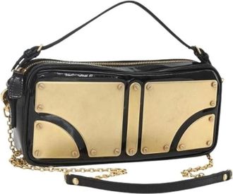 Miu Miu Pre-owned Mini Bags, female, Black, Size: ONE SIZE Pre-owned Enamel Mini Shoulder Bag