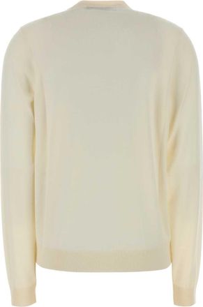 Gucci Womens Wool V-Neck Cardigan Beige