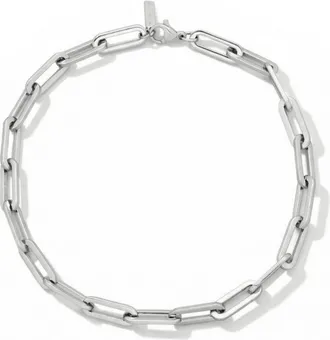 Pompeii3 Yasmine 6mm Paperclip Anklet Silver Plated 10 Length