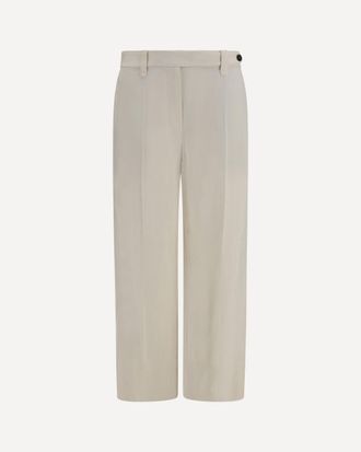 Brunello Cucinelli Cigarette Pants in fluid viscose and linen twill Female 44