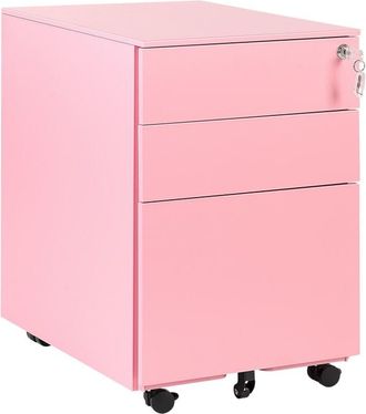 Beliani Mueble de oficina metal rosa