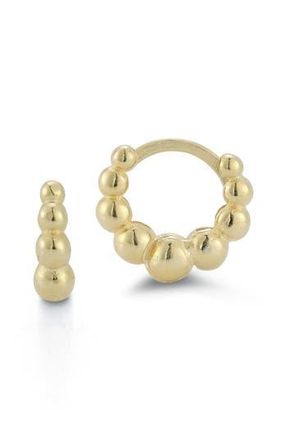 Chloe and Madison 14K Gold Plate Sterling Silver Bead Huggie Hoop Earrings at Nordstrom Rack