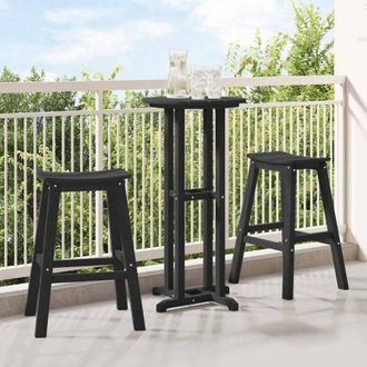 vidaXL Taburete De Bar 2 Pcs Negro 52 X 43 X 73.5cm Pl&aacute;stico Vidaxl