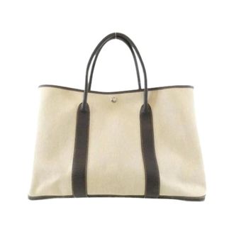 Herm&egrave;s Pre-owned Vintage Toile H Tote - Pre-owned - Mujer - Beige - ONE SIZE