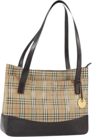 Burberry Pre-owned Vintage Canvas Tote - Dames - Vintage Shopper - Beige - ONE Size - Vintage