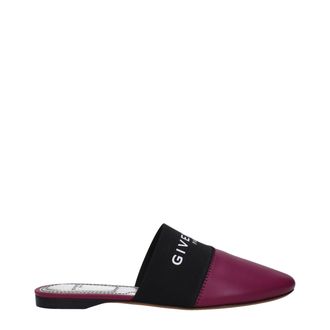 Givenchy Purple Leather Womens Slippers