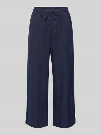 Freequent Wide Leg Leinenculotte mit Tunnelzug Modell Lava in Dunkelblau, Gr&ouml;&szlig;e S