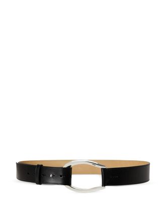 Polo Ralph Lauren sculpted stirrup-buckle leather belt - women - Calf Leather - S - Black