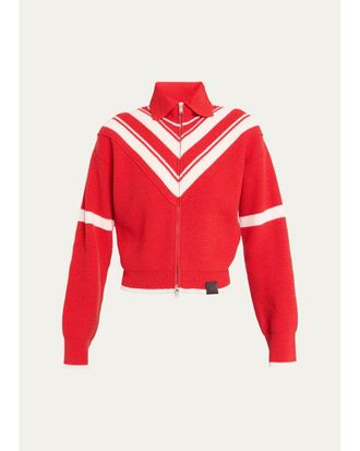 Stella McCartney Sporty 80s Striped Wool Zip Jacket