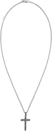 TwoJeys Single Cross Necklace - unisex - Kettingen - Zwart - ONE Size - Leer - Accessoires