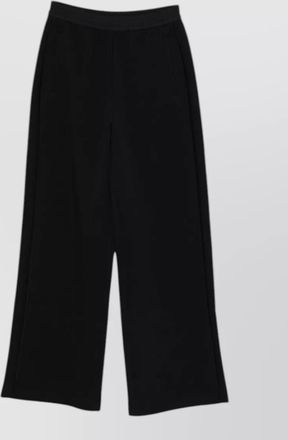 Emporio Armani wide leg cotton trousers elastic waistband