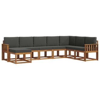 vidaXL Conjunto De Sof&aacute;s De Exterior 8 Pcs Natural Y Antracita Vidaxl