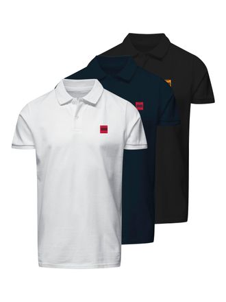 Jack & Jones Poloshirt JACK & JONES JJBRANDY POLO SS 3PK MP, Herren, Gr. XL, weiss (schwarz pack:schwarz, skycaptain, wei&szlig;), Jersey, Obermaterial: 100% Baumwolle, 