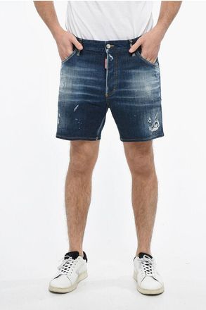 Dsquared2 Distressed Denim COMMANDO Shorts with Dark Wash size 46