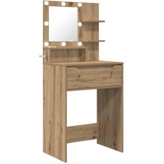 vidaXL Mesas de tocador de dormitorio con cajón Roble artesanal vidaXL