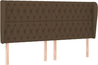 vidaXL Cabecero Con Orejas De Tela Marr&oacute;n Oscuro 203x23x118/128 Cm Vidaxl