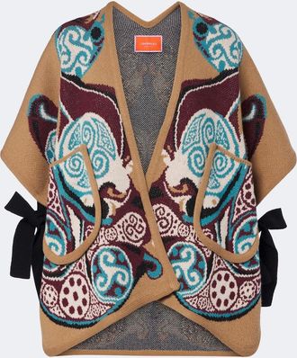 La DoubleJ Alchemy jacquard wool cape