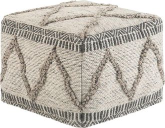 Simpli Home Sweeney Boho Square Pouf