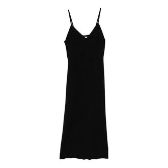 Lisa Yang Albina V-Neck Jurk - Dames - Casual kleedjes - Zwart - M - Kasjmier - Kleedjes
