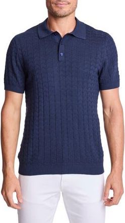 Paisley & Gray Zigzag Knit Polo in Crisp Navy at Nordstrom Rack, Size X-Large