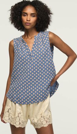 Lucky Brand Womens Gauze Popover Tank