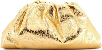 Bottega Veneta The Pouch Crinkled Metallic Leather clutch bag - women - Calf Leather - One Size - Gold