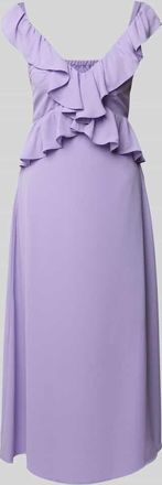 Vila Midikleid mit Volants Modell ELKE in Flieder, Gr&ouml;&szlig;e 36