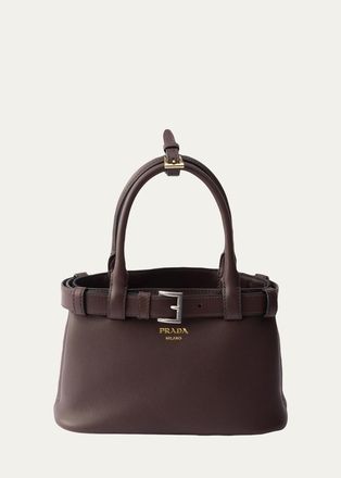 Prada Buckle Small Leather Top-Handle Bag