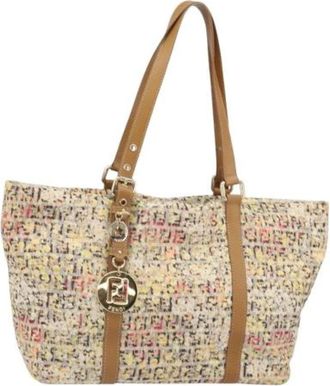 Fendi Pre-owned Tote Bags, female, Multicolor, Size: ONE SIZE Pre-owned Vintage Canvas Tote Bag